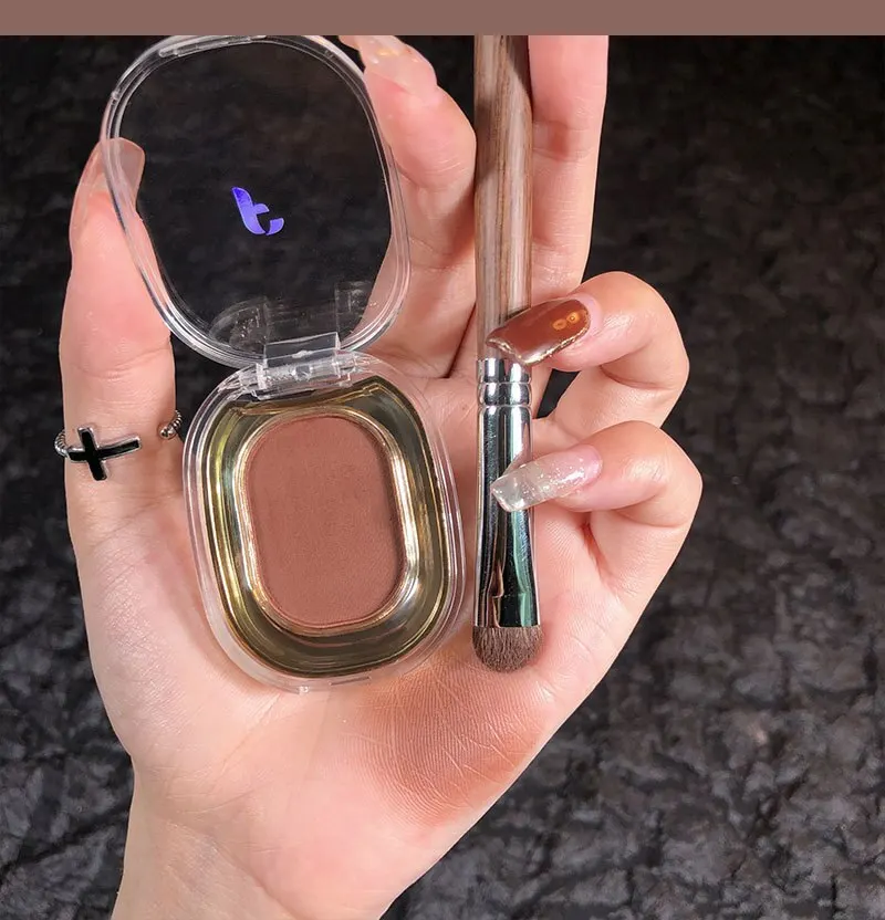 Faiccia monocromatico ombretto piatto opaco donne occhi lucidi strumenti cosmetici cosmetici duraturi trucco nudo Fine Flash