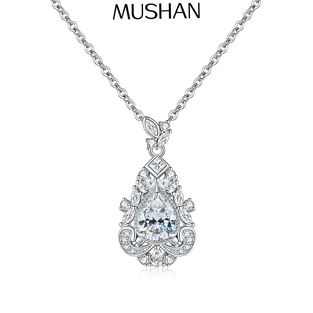 

Ювелирные изделия класса люкс MuShan: Цепочка из стерлингового серебра 925 пробы с блестящим муассанитом, позолоченная, для невест и девушек, MST Patent Fine Jewelry