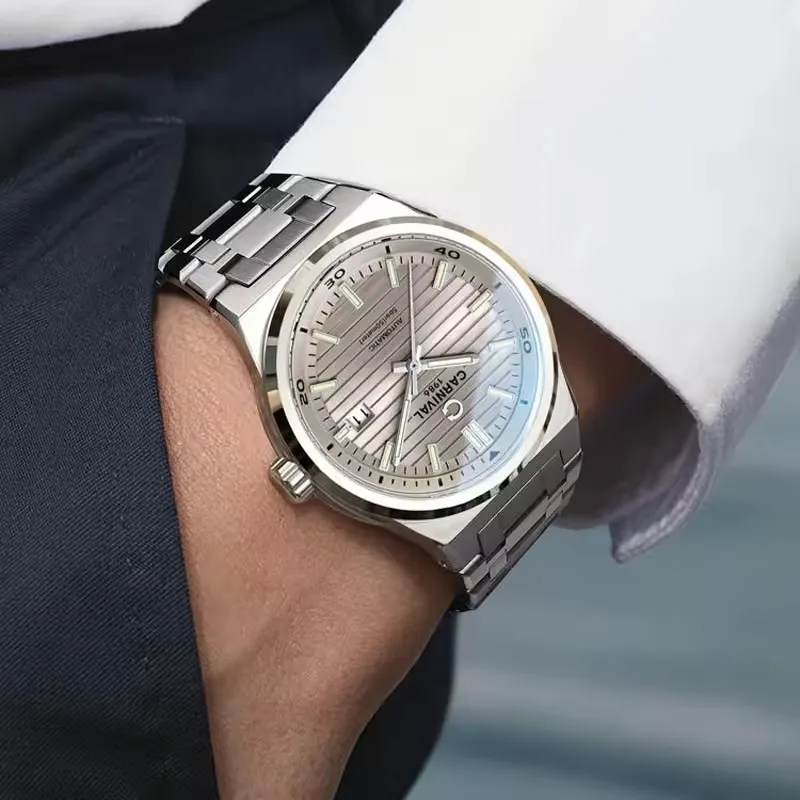 IW كرنفال الياقوت مرآة الحركة التلقائية الذكور الفاخرة ساعات المعصم الميكانيكية نموذج بسيط مقاوم للماء ساعة رجالي مضيئة