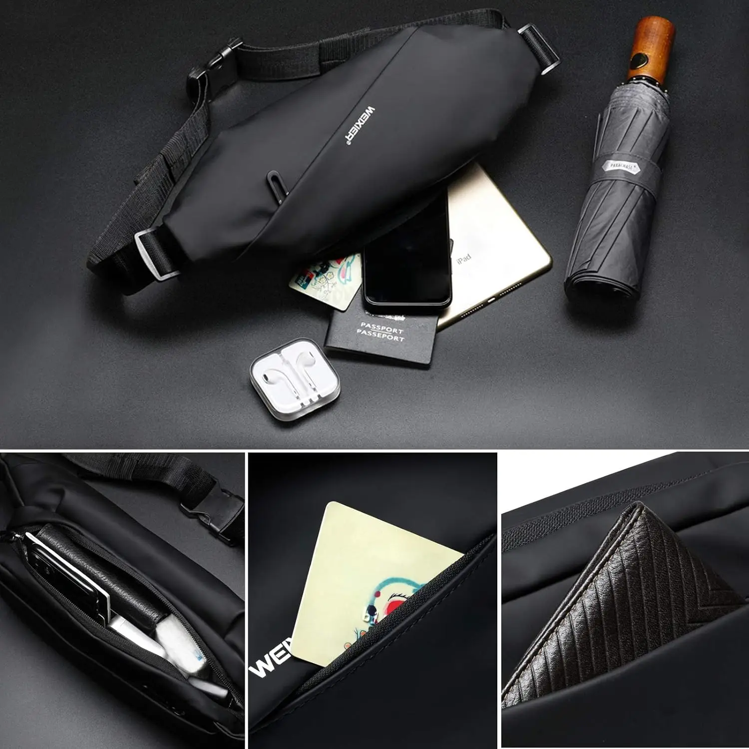 New Sling Chest Waist Bag Outdoor Running Phone Bag Large Capacity Casual Shoulder Crossbody Waterproof Hiking Gym Cycling Bag