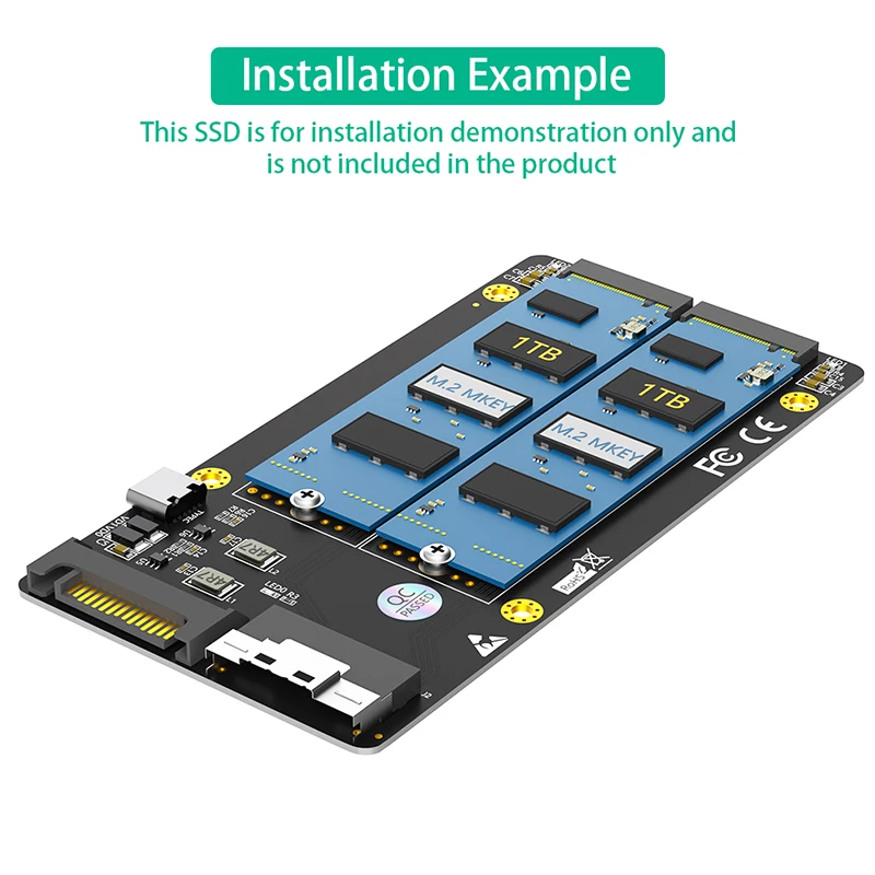 Двойной M.2 NVME M Key to SFF-8654 8i адаптер SATA Type C источник питания материнская плата поддержка PCIe bifurкация M2 SSD переходная плата