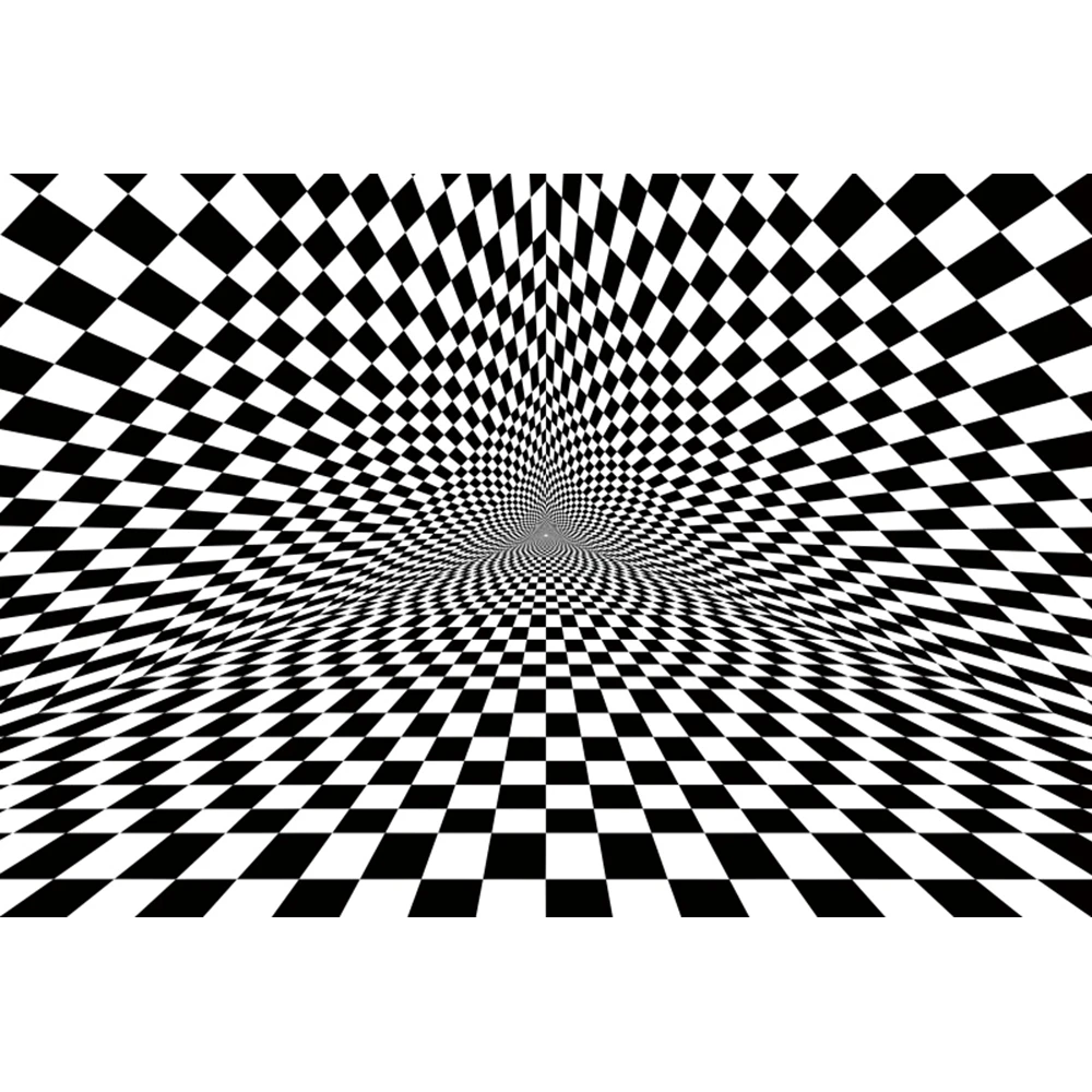 White And Black Magic Vortex Psychedelic Backdrops Boy Girl's Room Party Maze Decor Background For Photography Photo Studio Prop