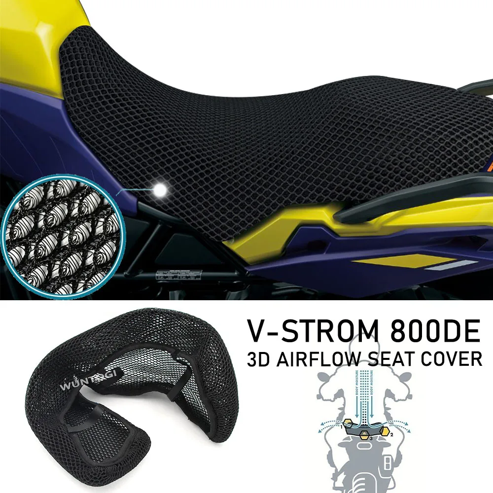 

Motorcycle Seat Cover For SUZUKI V-STROM 800 V STROM 800DE vstrom 800de Seat Cover Seat Protect Cushion 3D Airflow Seat Cover