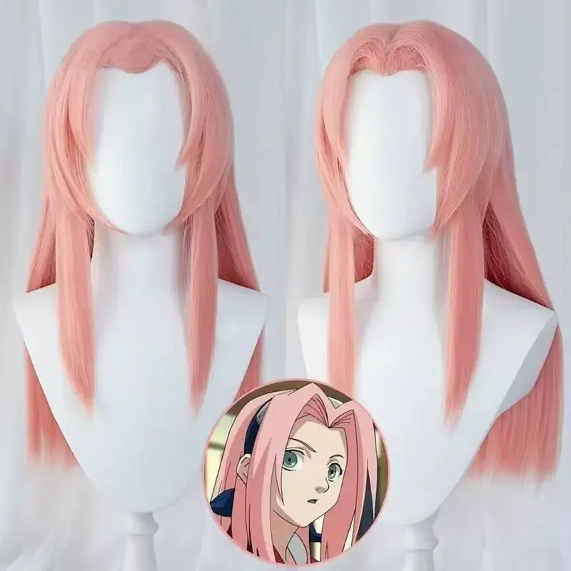 

Sakura Haruno Cosplay Wig Long Oink Straight Hair Heat Resistant Synthetic Wig For Women Anime Cosplay Halloween Role Play