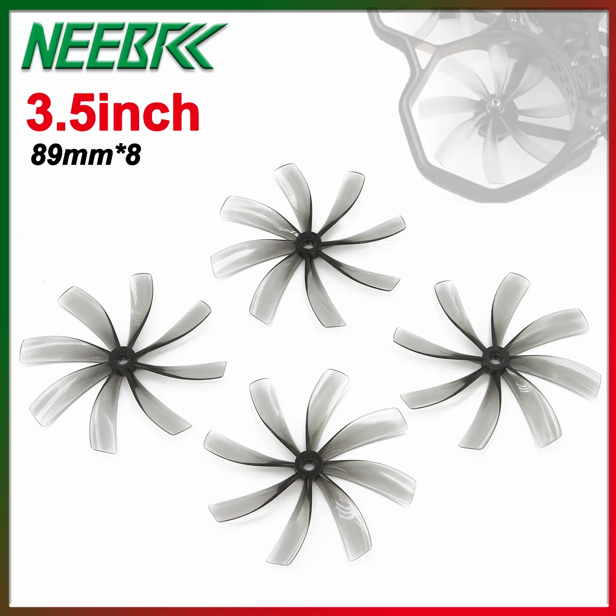 

NEEBRC 89MM 89x8 8-blade 3.5inch 2CW 2CCW Cinewhoop Prop 5mm Shaft Propeller for FPV Racing Drone Quadcopter DIY Toy Model Parts