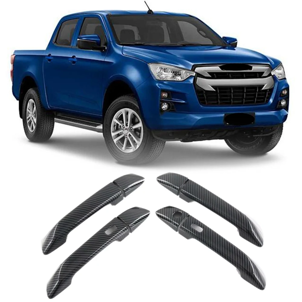 Car Outer Door Handle Cover Trim Frame Sticker for ISUZU D-MAX 2021+ Car Accessories ABS Carbon Fiber