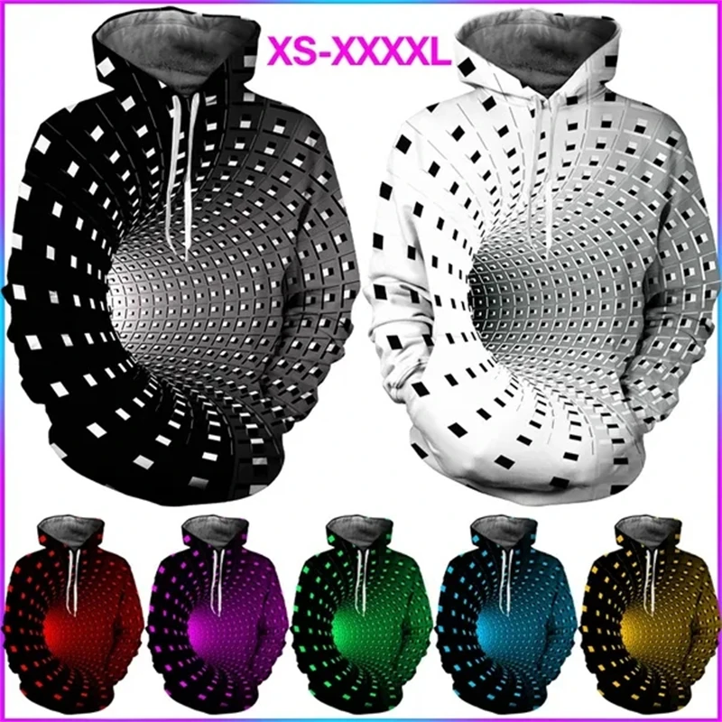 New 3D Printing Hoodies Black And White Vertigo Hypnotic Unisxe Funny Menwomen Casual Graphic Hoodie Streetwear Sweater Male Top