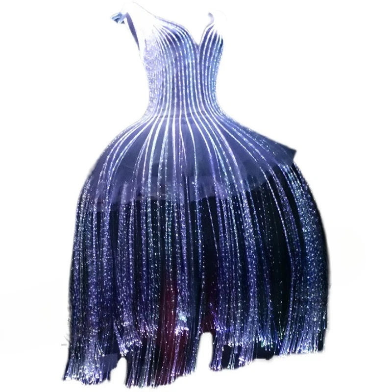 Luminous costumes LED fiber optic tutu bar group audio costumes