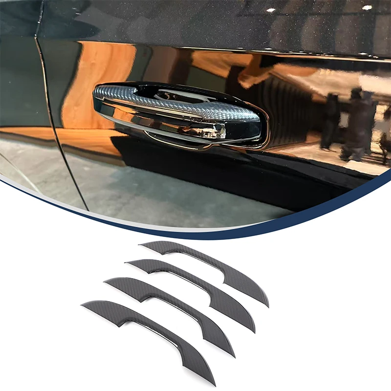 

Для Cadillac Escalade 2021-2023 настоящее углеродное волокно, дверная ручка автомобиля, декоративная наклейка, аксессуары для защиты автомобиля