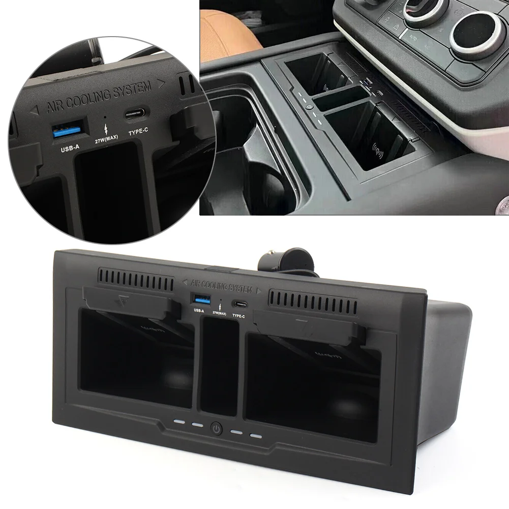 Car Wireless Fast Charger Tray Pad Accessories For Land Rover Defender 90 110 2020 2021 2022 2023