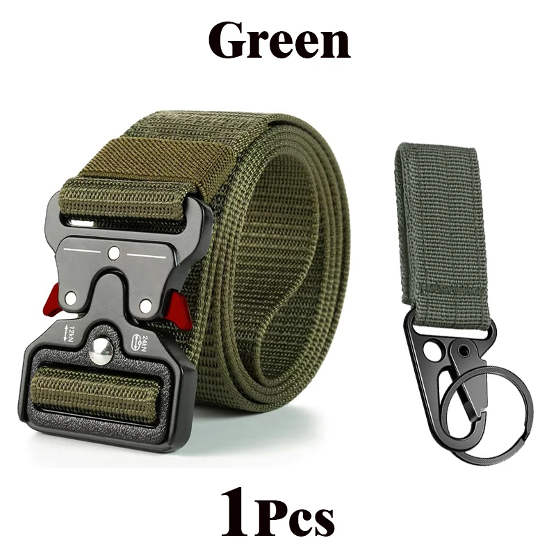 Vielseitiger taktischer Gürtel für Herren, Outdoor-Jagd-Taktikgürtel, Red Ear Training, 1100D Nylon, geflochtener Freizeitgürtel mit Canvas-Schnalle für Herren