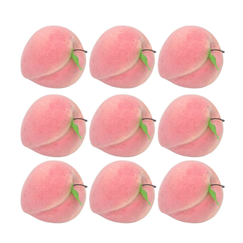 

12Pcs Simulation Peach Decor Lifelike Fake Fruit Adornment Home Kitchen Office Commercial Use Photography Props Pink