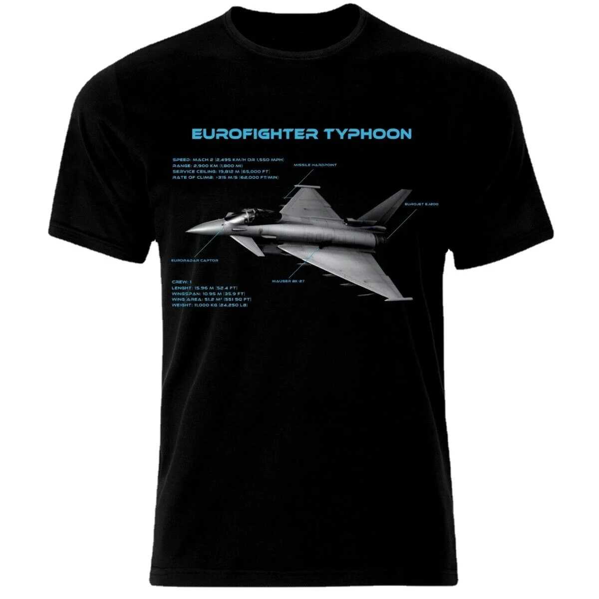 Eurofighter Typhoon Air Fighter Aircraft Jet Air Fighter Plane Men's summer cotton o-neck t-shirt