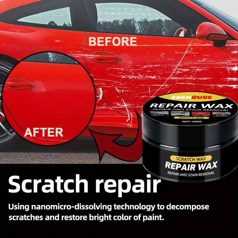 

1 Piece 100g Wheel Scratch Repair Wax - Car Tire Detail Treatment and Deep Care Wheel Hub Scratch Repair Polishing Remove Wheel Scratch Wax