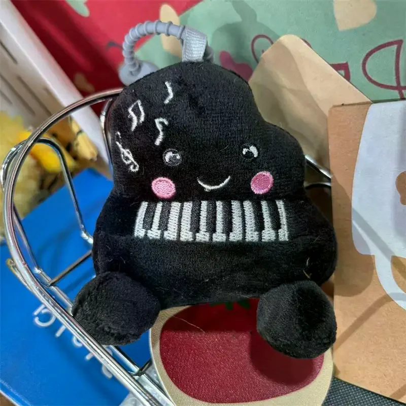 1/2 PCS Cute Funny Black Blush Piano Plush Doll Toys Keychain Pendant Bag Charms Backpack Hanging Ornaments Girly Keyring Gifts