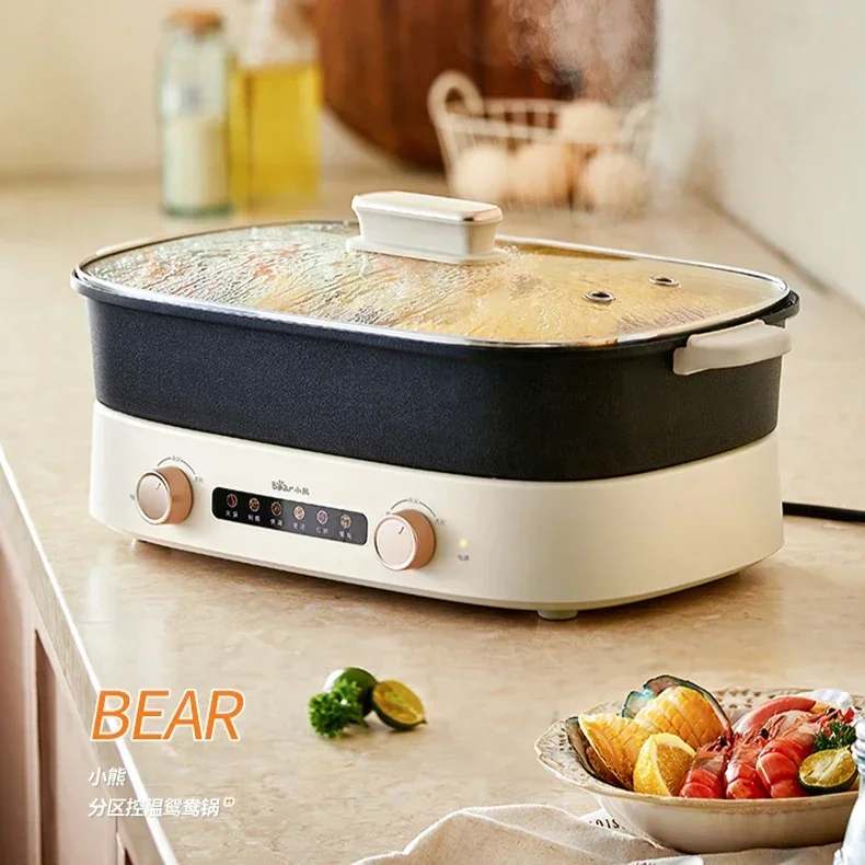 Household Mandarin Duck Electric Hot Pot: Multifunctional. Split. Electric Heating. For Noodle Cooking. Anti-Dry Burning.