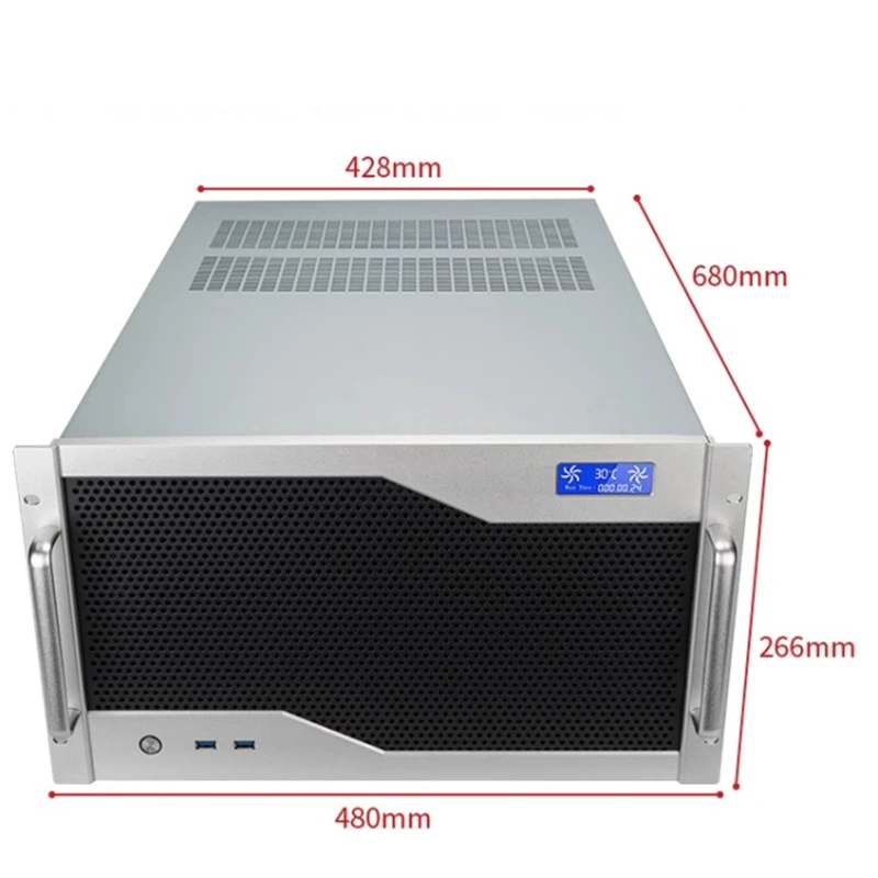 Chassis 6U scheda grafica multipla EATX doppia scheda madre alimentatore ATX 12 slot di espansione 360 AI AI server raffreddato ad acqua