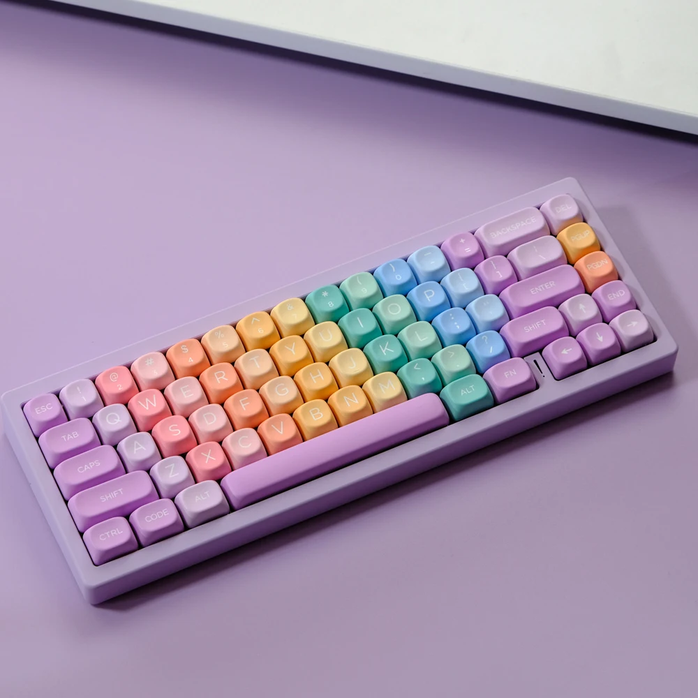 1 Set Candy Gradient Keycaps PBT Dye Sublimation Keycap MOA Profile Key Caps For Keychron Q2 K2 Anne GH60 GK64 Poker 75 980