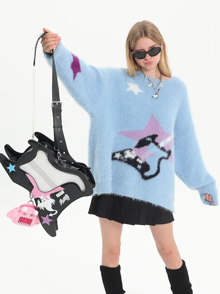 Electric Guitar Ghost Imp One Shoulder Crossbody Bag Personality