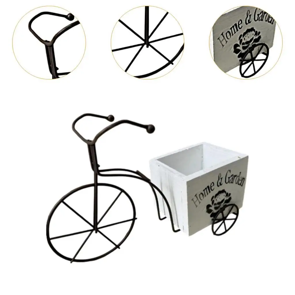 Bike Flower Pot Flower Storage Container Bonsai Pot Bike Planter Tricycle Plant Stand for Windowsill Garden Balcony Home Decor