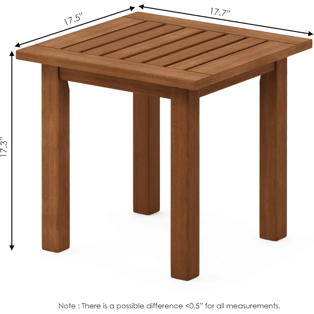 Natural Hardwood Outdoor Patio End Table