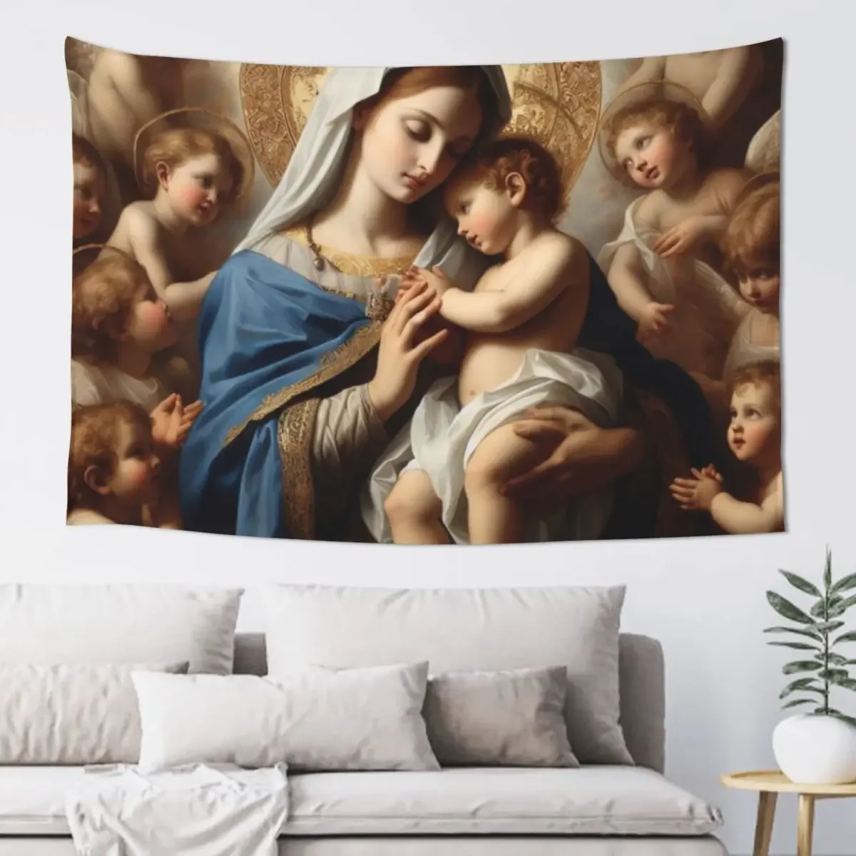 

The Virgin Mary Tapestry Mushroom Wall Carpet Tapestry