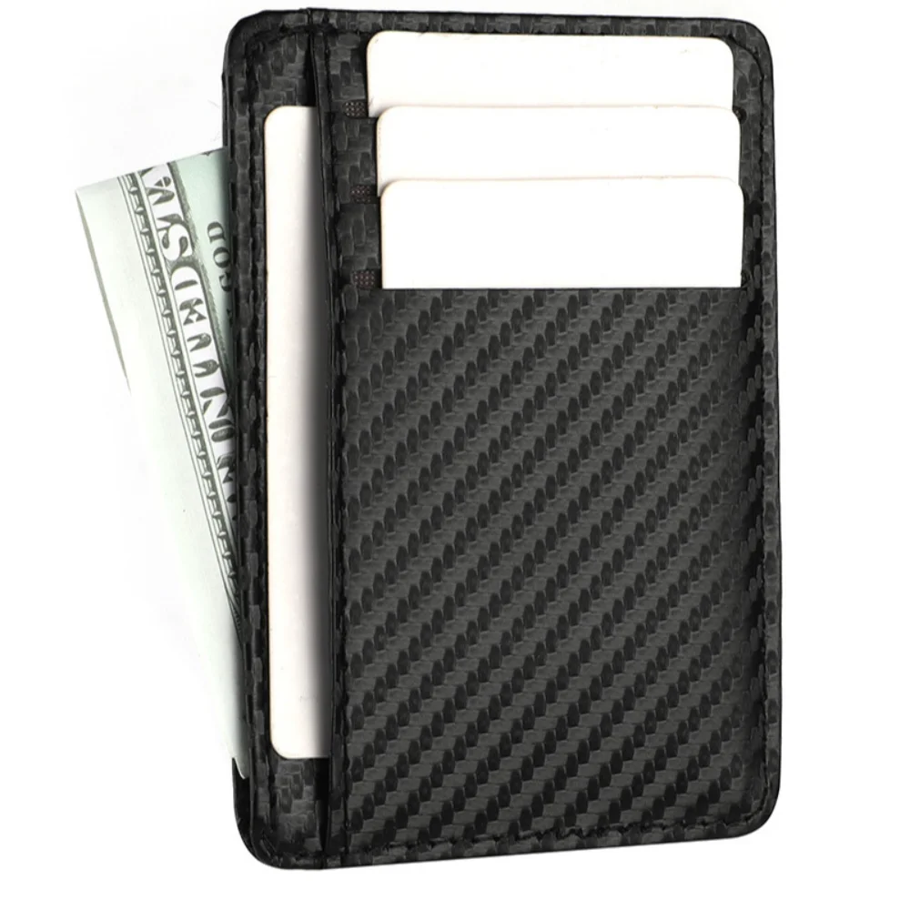 New Slim Card Bag Texture PU Solid Color Small Wallets Portable Large Capacity Credit Card Holder Women Men