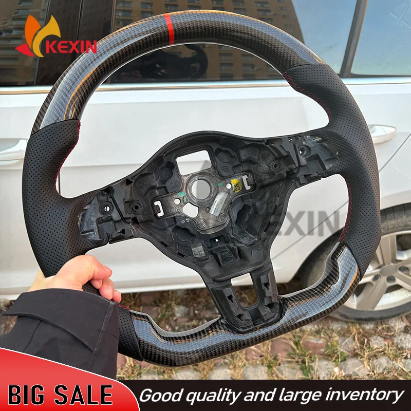 Carbon Fiber Steering Wheel Nappa Perforated Leather For Volkswagen Golf 6 GTI GTD R 2009-2013 Polo GTI Tiguan Passat R-Line