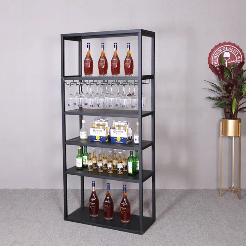 Luxury Whiskey Display Mobile Storage Modern Nightclub Bar Furniture Wine Cabinet Living Room Rack Column Vitrina Vinegar Buffet