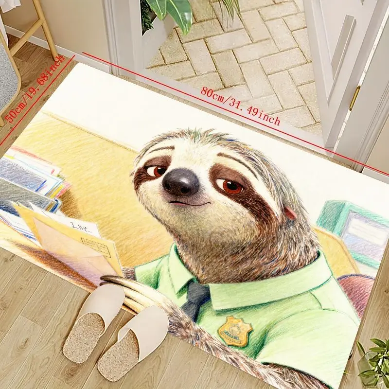 

1 шт. Zootopia Flash The Sloth, коврик для пола с персонажем мультфильма аниме, забавный нескользящий коврик Disney DMV Sloth для гостиной, спальни