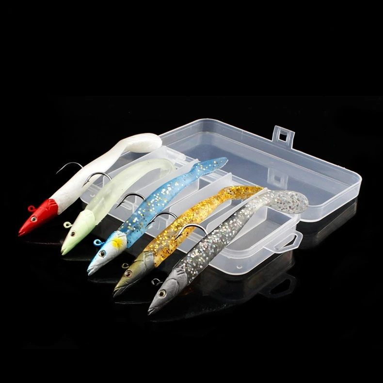 

Fishing Lure Set - Leurre Souple Silicone Bait Spinning Lures, Sea Boat Fishing Lead Head Soft Fish Lure Kit