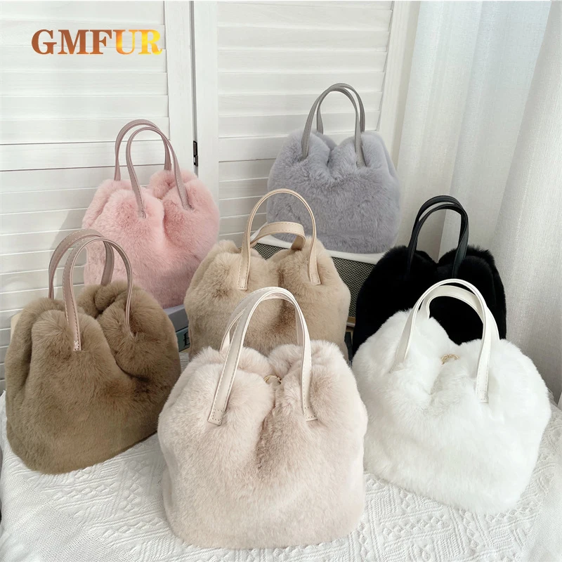 2023 NEW Womens Bag Trend Crossbody Bags Luxury Designer Plush Faux Fur Shopper Female Handbag Furry Shoulder Tote Cute Purses