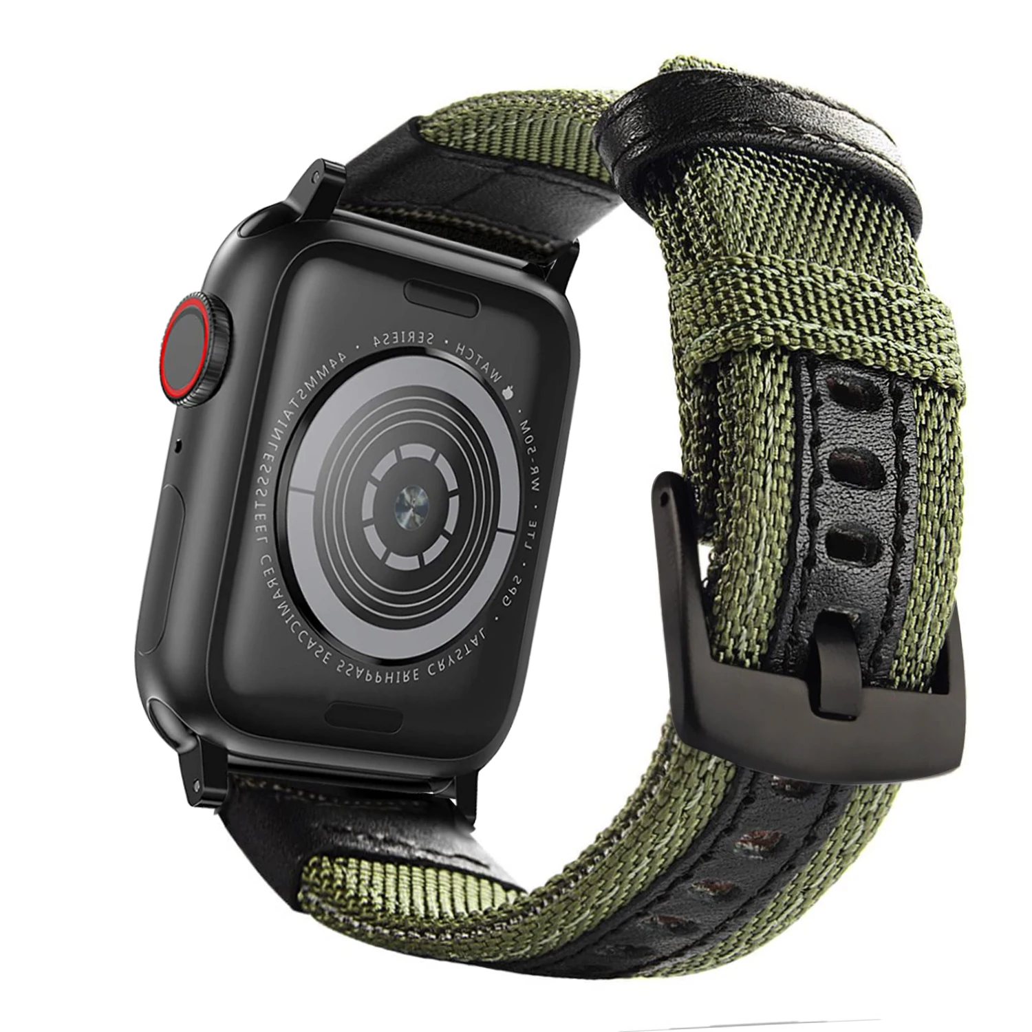 Loop Nylon fabric Leather Strap For Apple Watch band 8 7 44mm 41mm 45mm Elastic Bracelet for iWatch Ultra49mm Series 6 SE 5 4 3 image 3