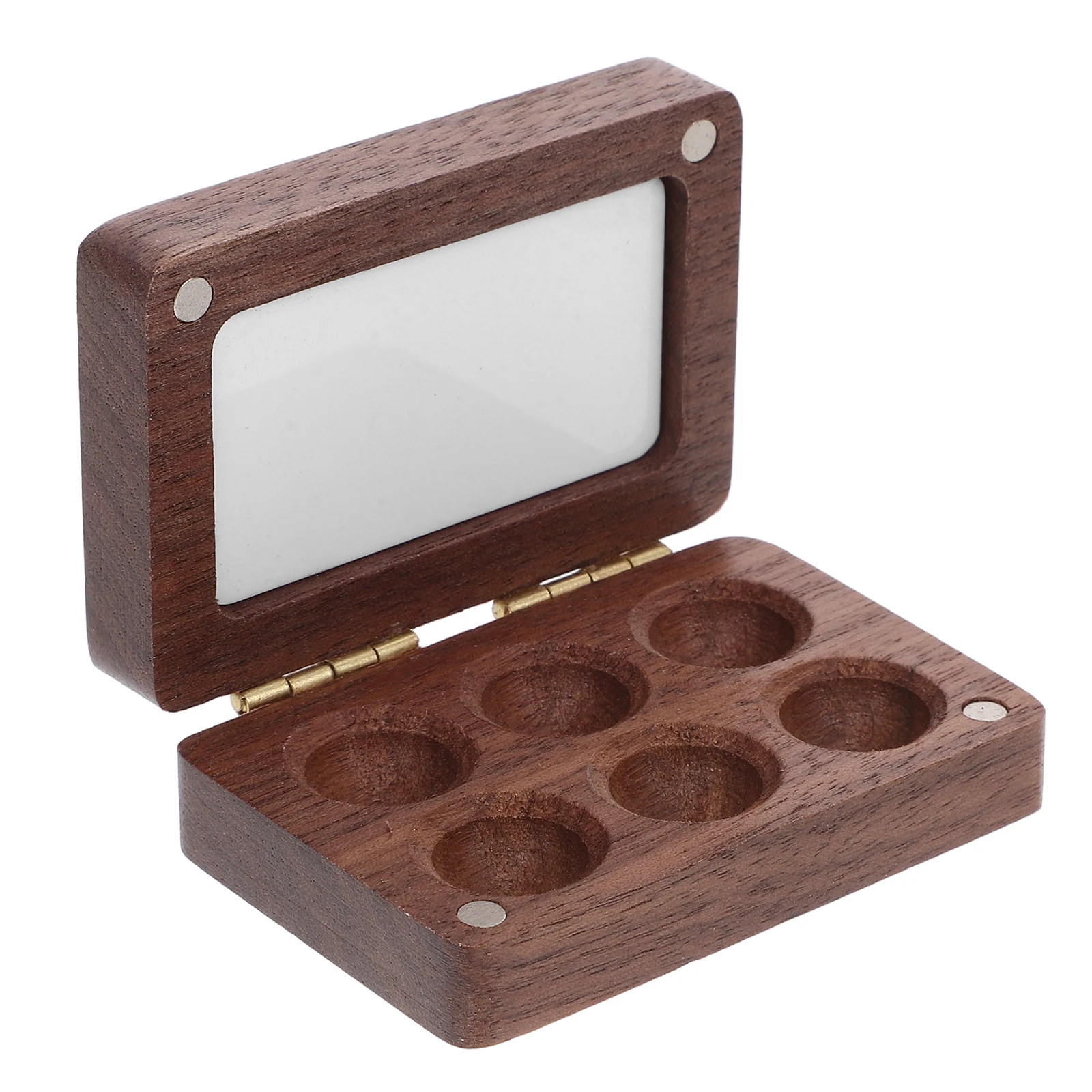 

Mini Watercolor Palette Black Walnut Wood Paint Box Travel Portable Mixing Tray Empty Pallets Paint Plate Artist Use