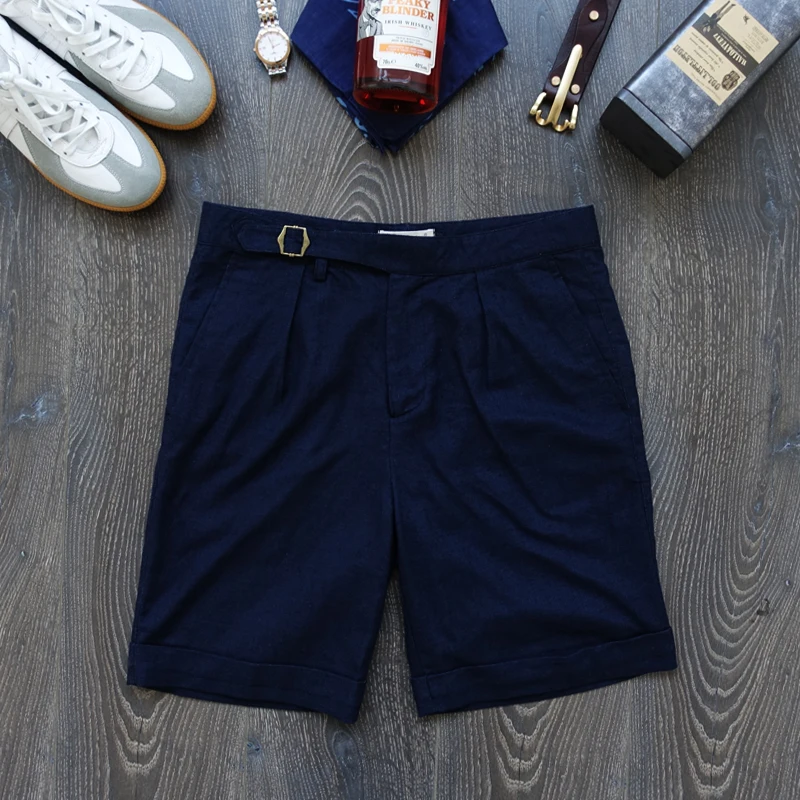 

CAILENOW Improved British Kilt Shorts Casual Retro Men's Pants Single Pleat Linen Military Pants Loose Fit mid High Waist