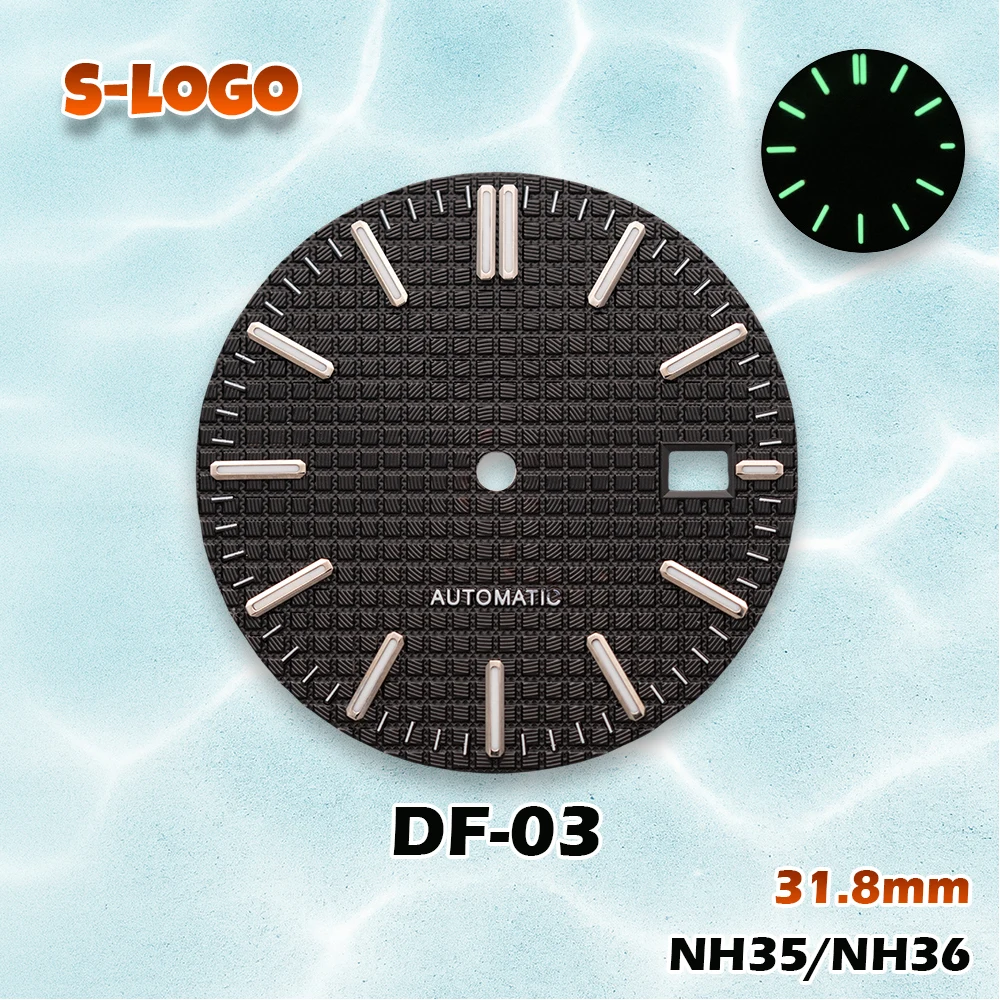 Man watch 31.8mm Royal Oak Dial S Logo Mod NH36/NH35 movements Green Luminous Watches for men Watch Modification Accessories