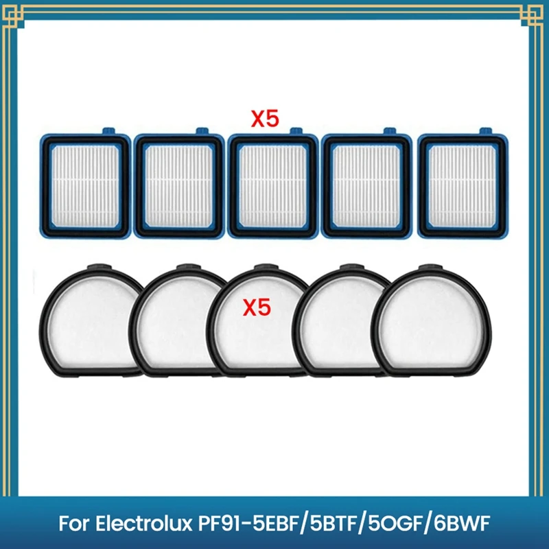 

10 шт. фильтрующие элементы HEPA для пылесоса PF91-5EBF/5BTF/5OGF/6BWF, хлопковая сетка 【A73 AcePro】