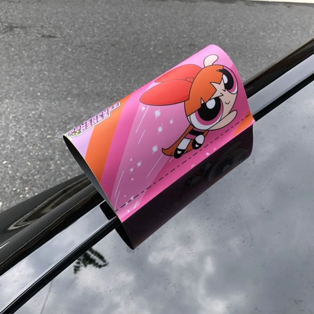 Cartoon Anime The Powerpuff Girls Car Stickers Car Rear Label Decoration Auto Door Waterproof Sticker Decorative Accessories