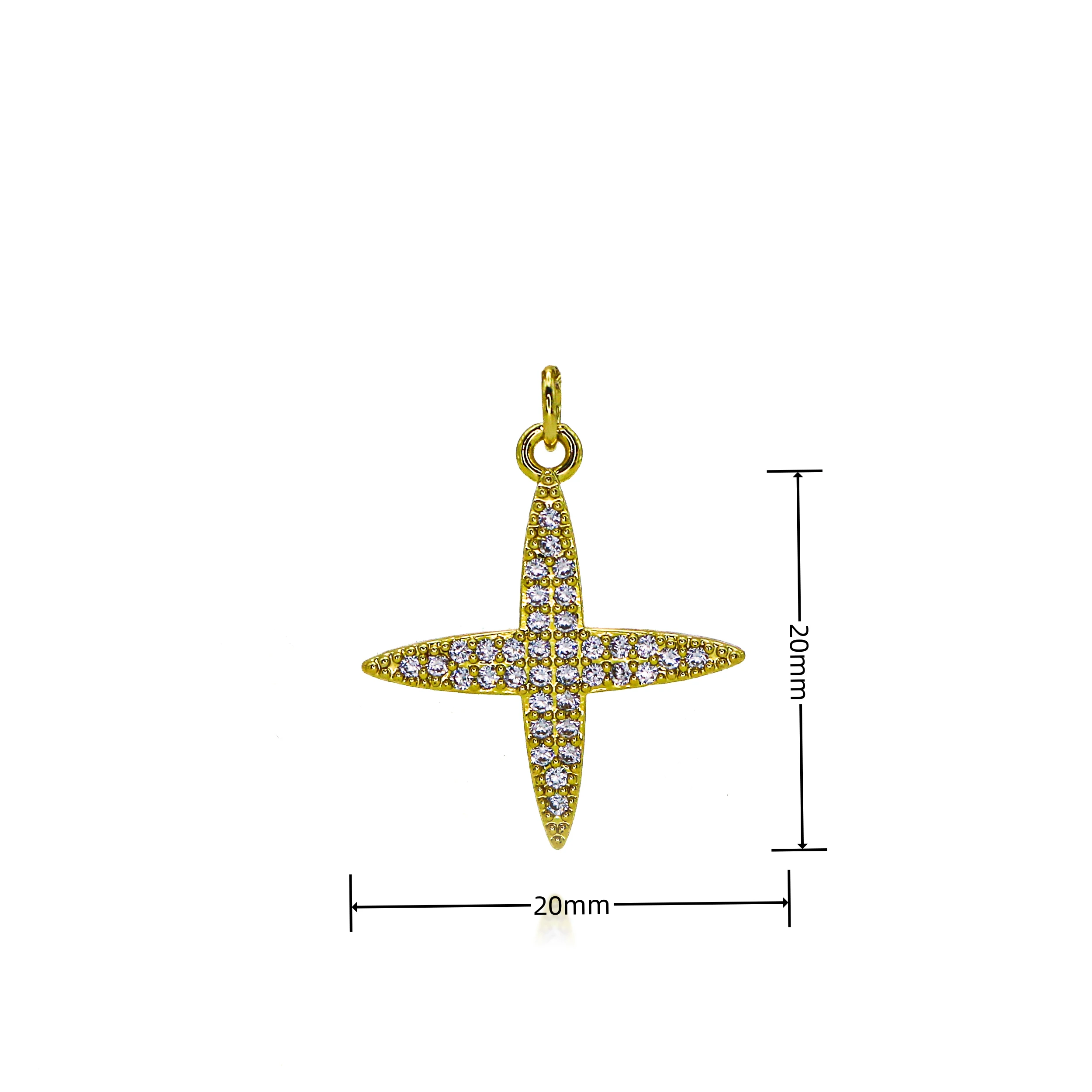 Copper Gold Plated Minimalist Star Charms for DIY Jewelry Making Dainty Cross Celestial Pendant Christmas Gift Jewelry Accessory image 3