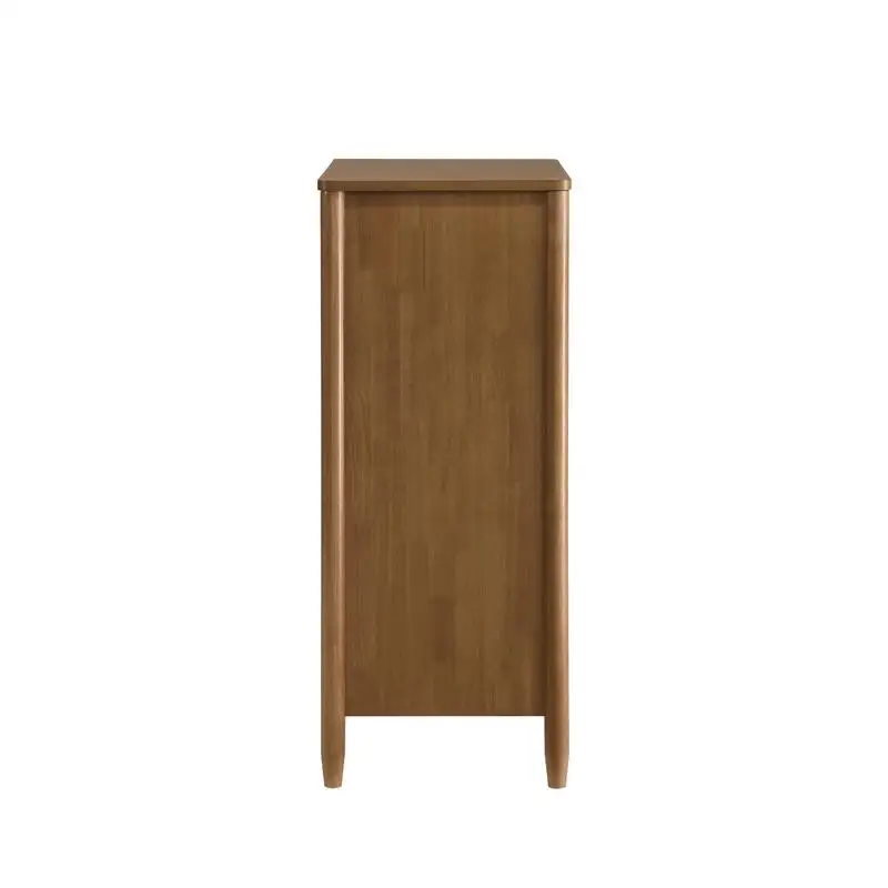 Wood and Rattan 4-Drawer Chest with Stylish Design and Storage Solutions