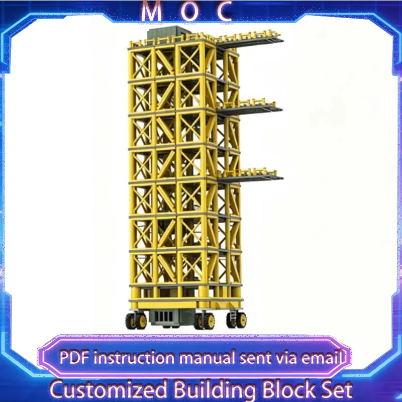 1090 PCS Tintin Launch Tower Moon Rocket #21367 Service Stairs And Three Access platforms MOC Building Block Model Toy Kid Gifts