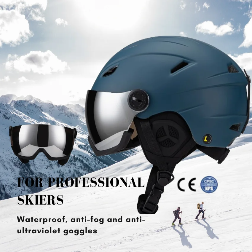 2023 NEW OEM Color Ski Helmet With Anti Uv Googles Snow Helmet Snowboarding Adults Ski Helmet With Lenses