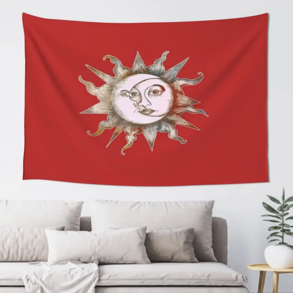 

Sun and moon design with some hand drawing Tapestry Decor For Room Cute Room Decor Mushroom Tapestry