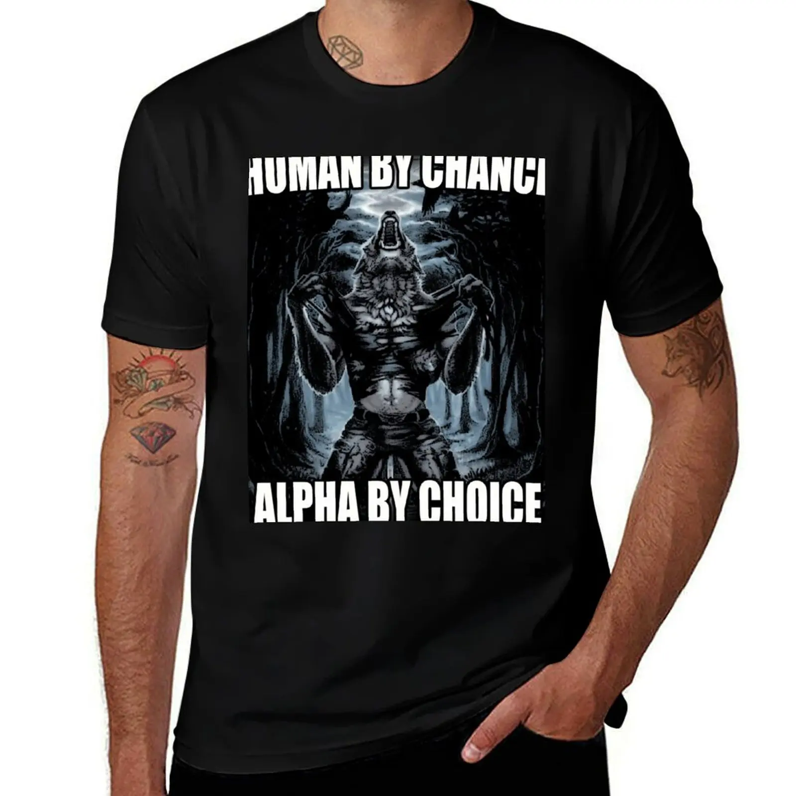 Human By Chance Alpha By Choice T-Shirt Summer Print Short Sleeve Tee T-Shirt