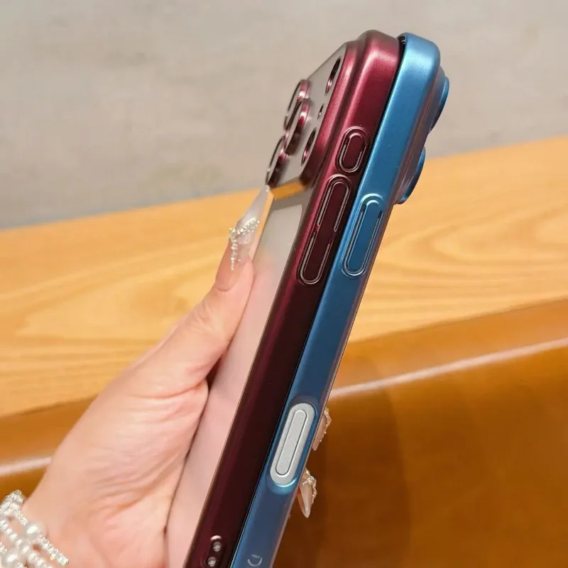 Luxuriöse Nano-Matt-Transluzente Hülle für iPhone 18 17 16 Plus 15 14 13 Pro Max mit Linsenschutz und Matter Rückseite, Hartschale – Detail 11