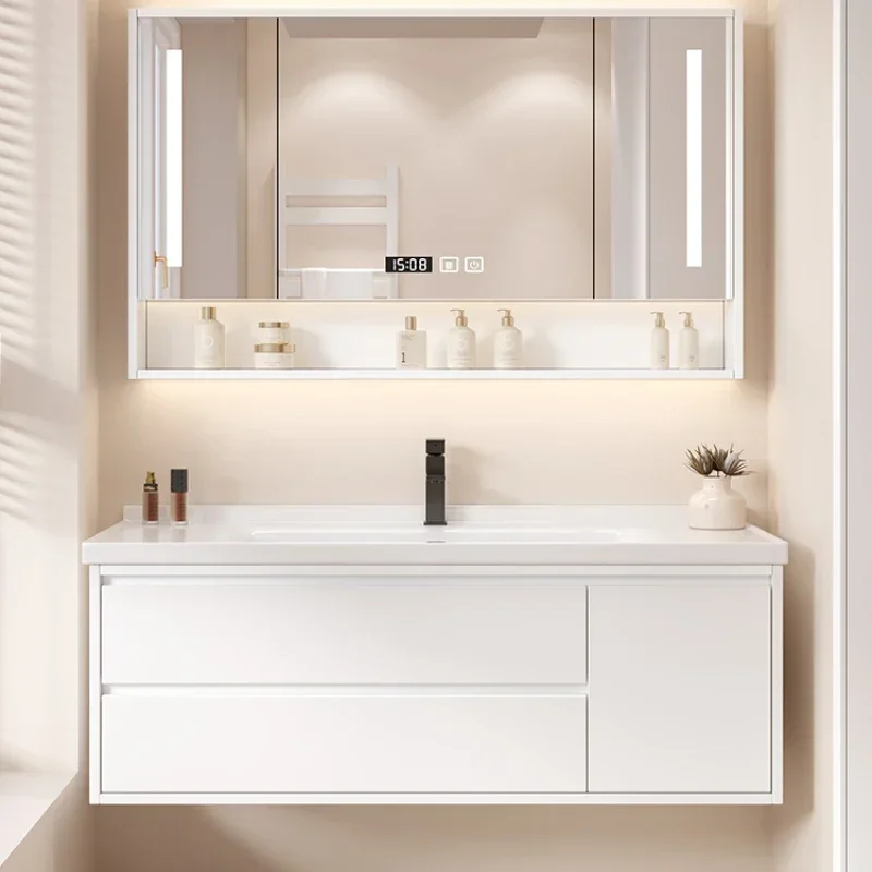 Wc Furniture Multifunction Home Luxury Bathroom Cabinet Double Washbasin Locker Sink Base Mirrors Medicine Storage Wall Shelf