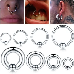 1PC Steel Captive Bead Ring Eyebrow Tragus Cartilage Piercings Lip Nose Hoop Ring Ear Gauges Earring Septum Jewelry 20G-00G