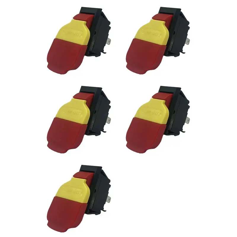 5X 125/250V 4 Pins Electromagnetic Push Button Switch On Off Key Switches Single Throw Bipolar Switches HY18-AT30