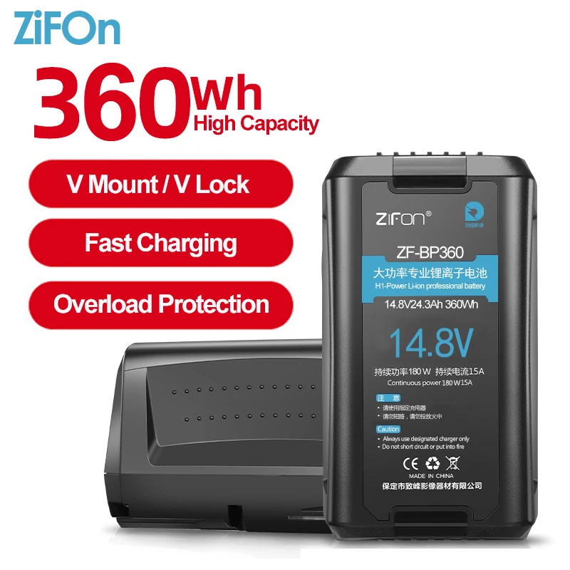 ZIFON V Mount Battery V Lock Rechargeable Battery With 2 Interfaces Fast Charging Power Bank for Camera Monitor Mobile Phone