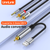 Unnlink Coaxial Audio Converter Aux Audio Cable SPDIF USB 3.5mm Jack to 2 RCA Digital To Analog for TV PC Amplifier DVD Speaker